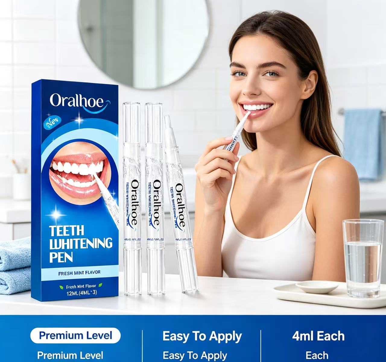 Teeth Whitening Gels - مجموعة أقلام تبييض الأسنان أورالهو، 3