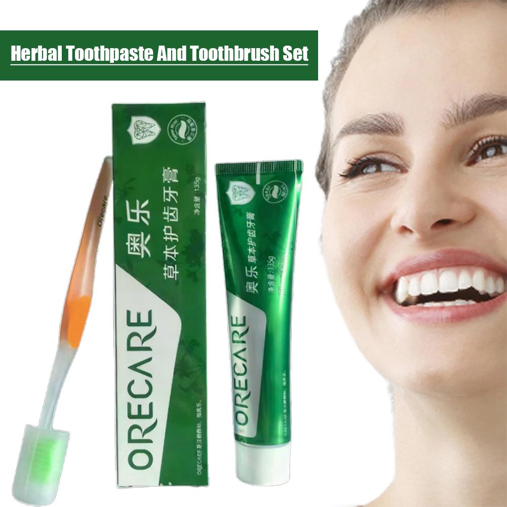Teeth Whitening Toothpaste - معجون أسنان عشبي بنكهة الرويبوس والنعناع