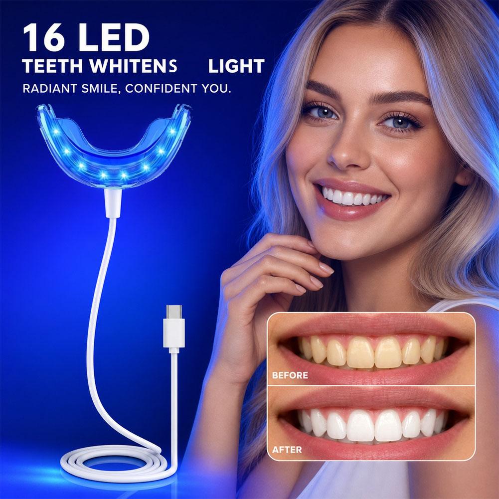 ضوء تبييض الأسنان بـ 16 مصباح  - مراجعة Led Mouth Tray وسعره