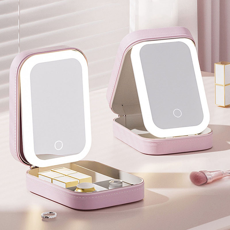 حقيبة مكياج LED مع مرآة للنساء - مراجعة Led Mouth Tray وسعره