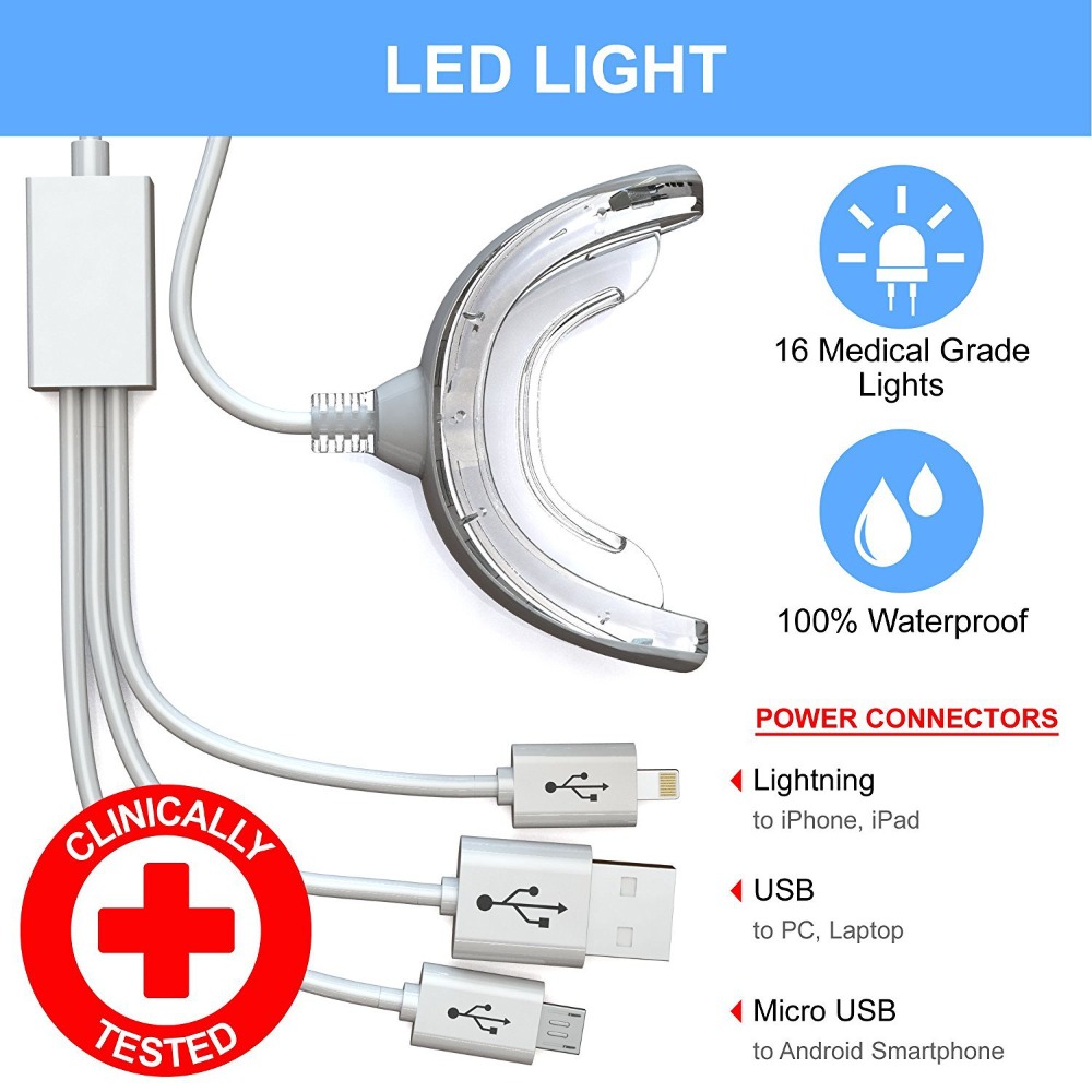 3 in1 أضواء تبييض الأسنان 16 L - مراجعة Led Mouth Tray وسعره