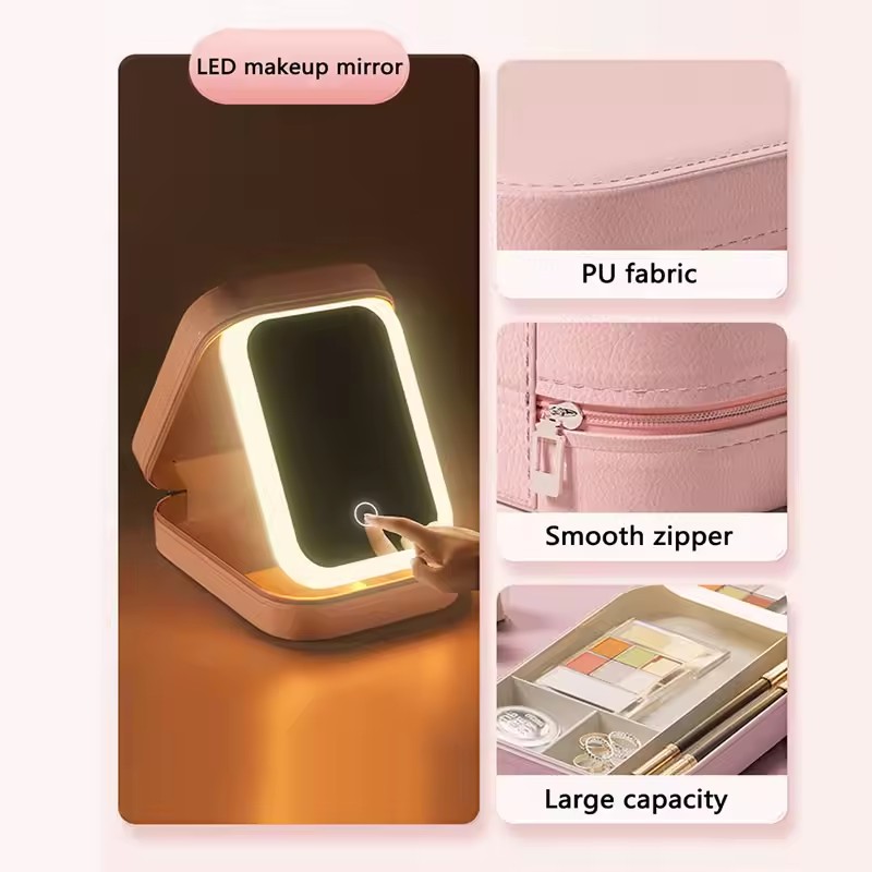 حقيبة مكياج ذكية LED مع مرآة ل - مراجعة Led Mouth Tray وسعره