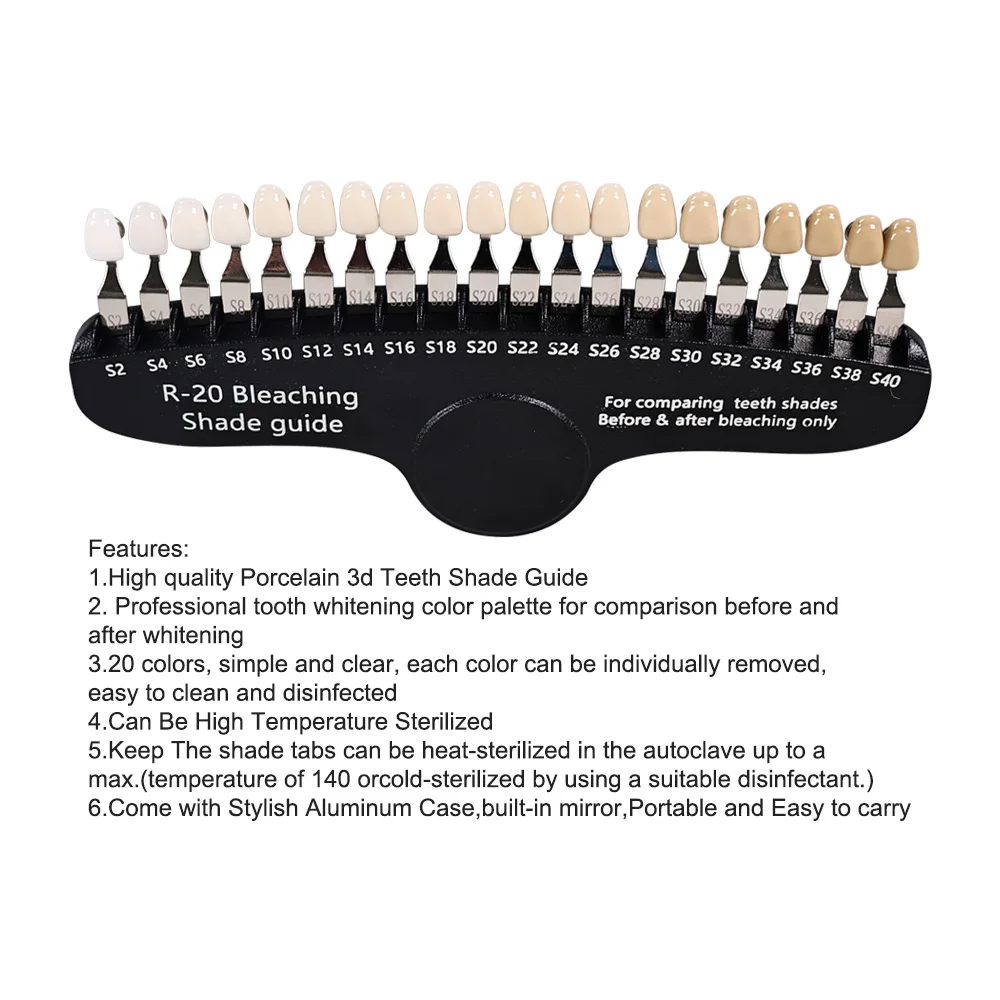ELIJAH R-20 تبييض الظل دليل طب - مراجعة Teeth Whitening Shade Guide وسعره