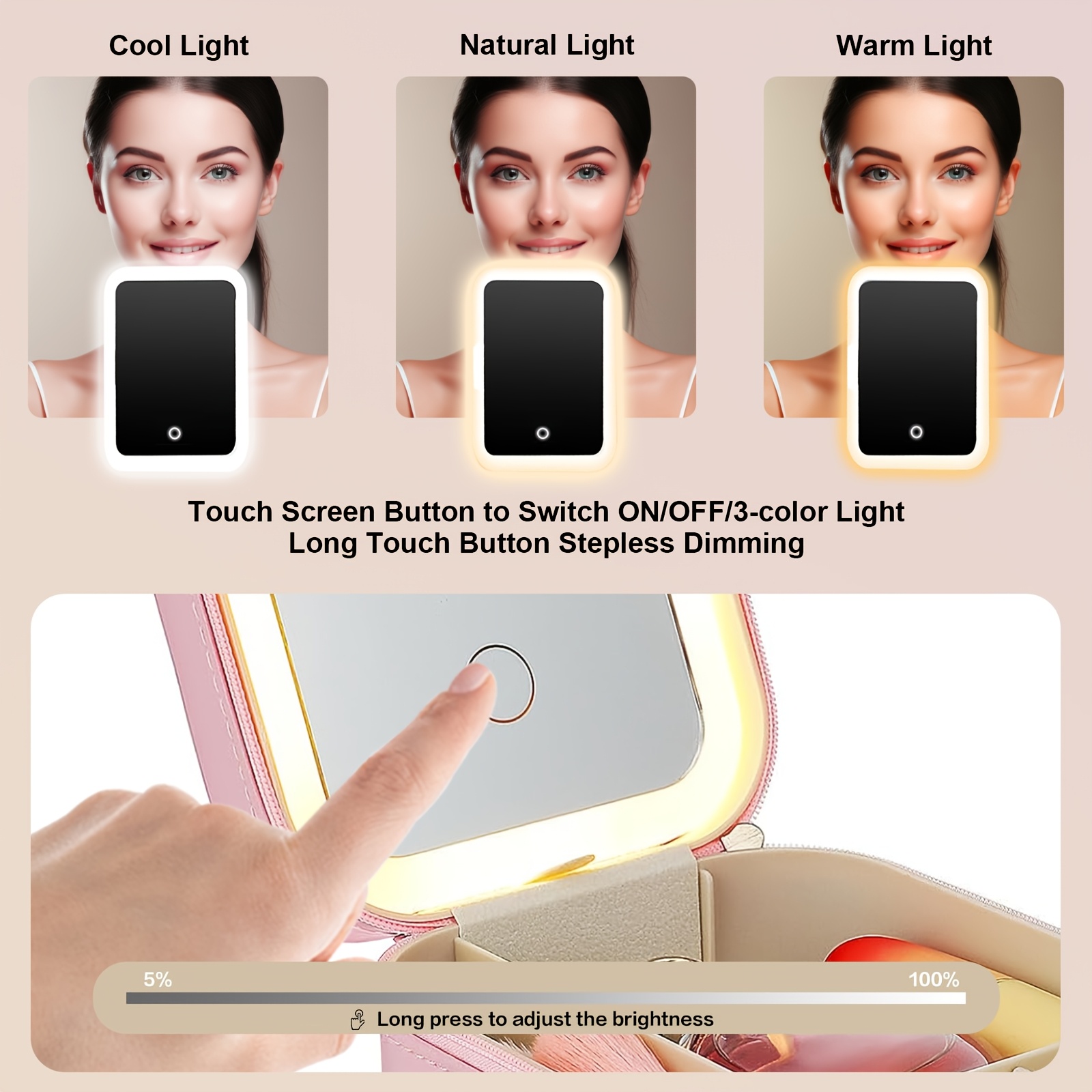 حقيبة مكياج LED مع مرآة للنساء - مراجعة Led Mouth Tray وسعره