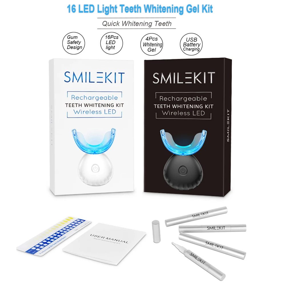 طقم تبييض الأسنان صغير 16 LED  - مراجعة Teeth Whitening Paste وسعره